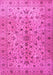 Machine Washable Persian Pink Traditional Rug, wshtr2184pnk