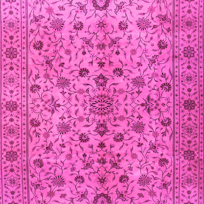 Machine Washable Persian Pink Traditional Rug, wshtr2184pnk