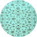 Round Persian Light Blue Traditional Rug, tr2185lblu