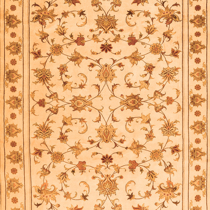 Serging Thickness of Machine Washable Persian Orange Traditional Area Rugs, wshtr2185org