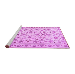 Sideview of Machine Washable Persian Purple Traditional Area Rugs, wshtr2185pur