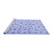 Sideview of Machine Washable Persian Blue Traditional Rug, wshtr2185blu