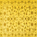 Square Machine Washable Persian Yellow Traditional Rug, wshtr2185yw