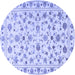 Round Persian Blue Traditional Rug, tr2185blu