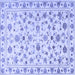 Square Machine Washable Persian Blue Traditional Rug, wshtr2185blu