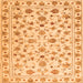 Round Machine Washable Persian Orange Traditional Area Rugs, wshtr2185org