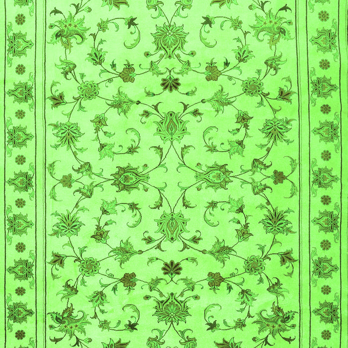 Serging Thickness of Machine Washable Persian Green Traditional Area Rugs, wshtr2185grn
