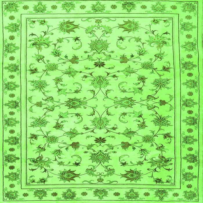 Serging Thickness of Persian Green Traditional Rug, tr2185grn