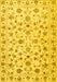 Machine Washable Persian Yellow Traditional Rug, wshtr2185yw