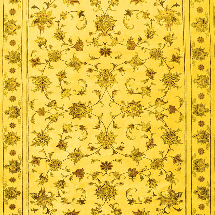 Machine Washable Persian Yellow Traditional Rug, wshtr2185yw