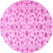 Round Persian Pink Traditional Rug, tr2185pnk