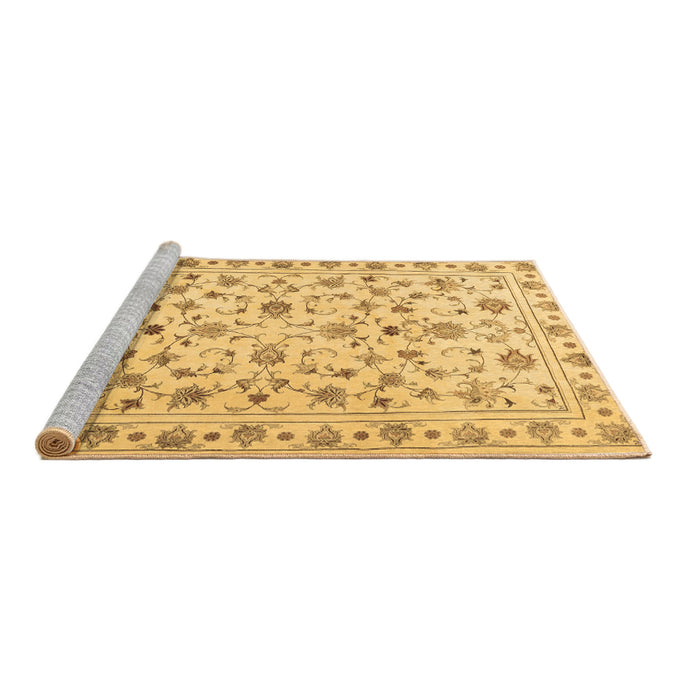 Sideview of Machine Washable Persian Brown Traditional Rug, wshtr2185brn