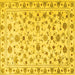 Square Persian Yellow Traditional Rug, tr2185yw