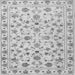 Round Machine Washable Persian Gray Traditional Rug, wshtr2185gry