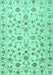 Machine Washable Persian Turquoise Traditional Area Rugs, wshtr2185turq