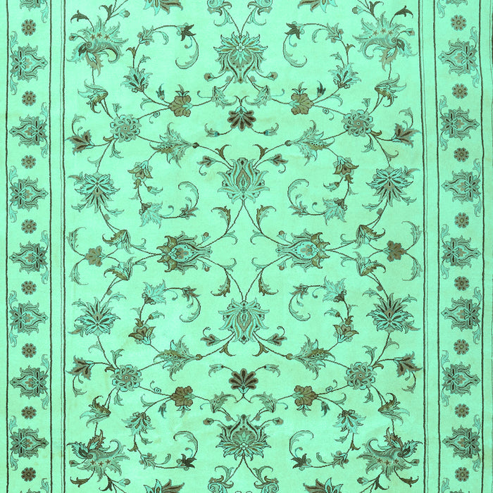 Machine Washable Persian Turquoise Traditional Area Rugs, wshtr2185turq