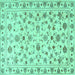 Square Machine Washable Persian Turquoise Traditional Area Rugs, wshtr2185turq