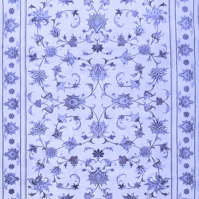 Machine Washable Persian Blue Traditional Rug, wshtr2185blu