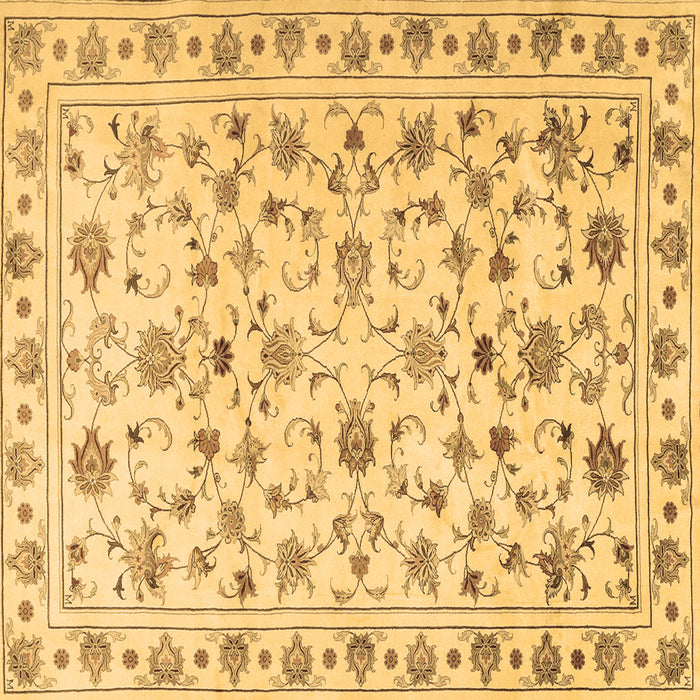 Square Persian Brown Traditional Rug, tr2185brn