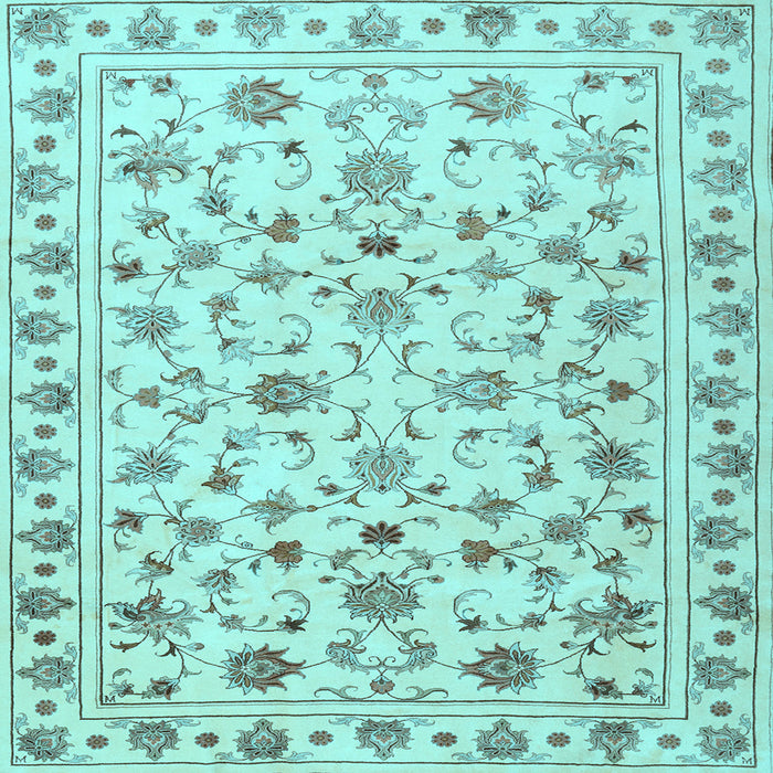 Square Persian Light Blue Traditional Rug, tr2185lblu