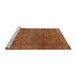 Sideview of Machine Washable Traditional Mahogany Brown Rug, wshtr2186