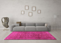 Machine Washable Persian Pink Traditional Rug, wshtr2186pnk