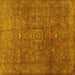 Square Persian Yellow Traditional Rug, tr2186yw