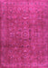 Machine Washable Persian Pink Traditional Rug, wshtr2186pnk