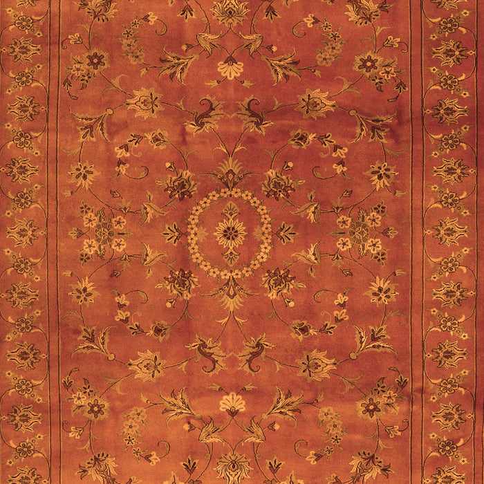 Serging Thickness of Machine Washable Persian Orange Traditional Area Rugs, wshtr2186org