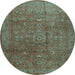 Round Persian Light Blue Traditional Rug, tr2186lblu