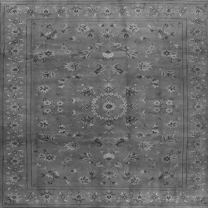 Round Machine Washable Persian Gray Traditional Rug, wshtr2186gry