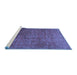 Sideview of Machine Washable Persian Blue Traditional Rug, wshtr2186blu