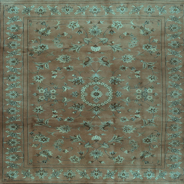 Square Machine Washable Persian Light Blue Traditional Rug, wshtr2186lblu