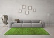 Machine Washable Persian Green Traditional Area Rugs in a Living Room,, wshtr2186grn