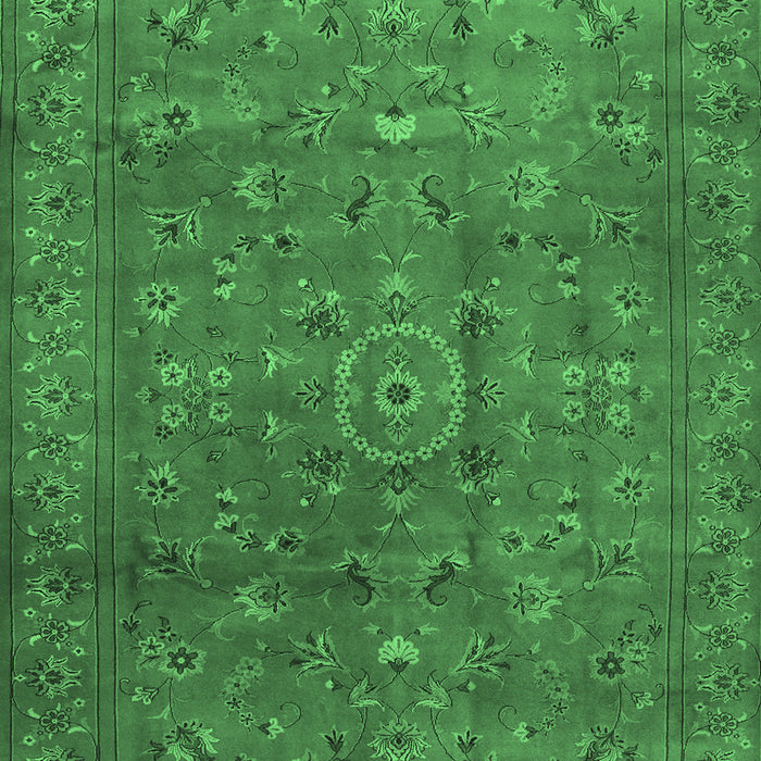 Machine Washable Persian Emerald Green Traditional Area Rugs, wshtr2186emgrn