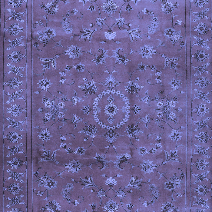 Machine Washable Persian Blue Traditional Rug, wshtr2186blu