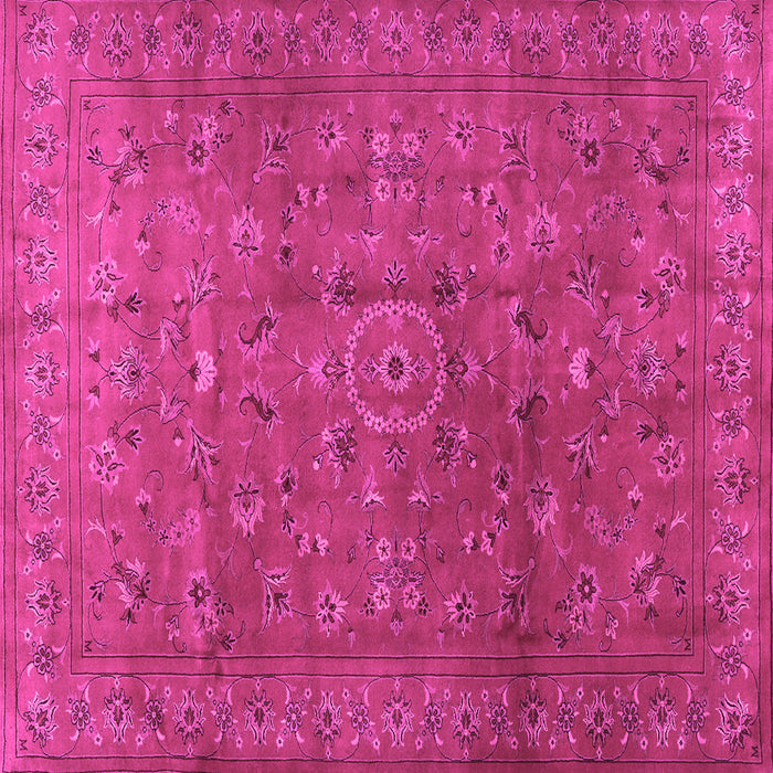 Square Machine Washable Persian Pink Traditional Rug, wshtr2186pnk