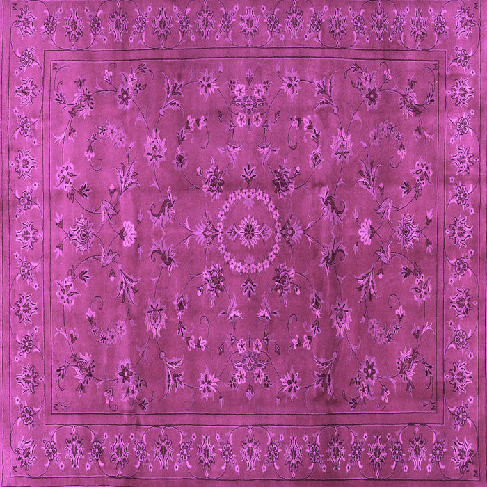 Square Machine Washable Persian Purple Traditional Area Rugs, wshtr2186pur