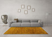 Machine Washable Persian Yellow Traditional Rug in a Living Room, wshtr2186yw