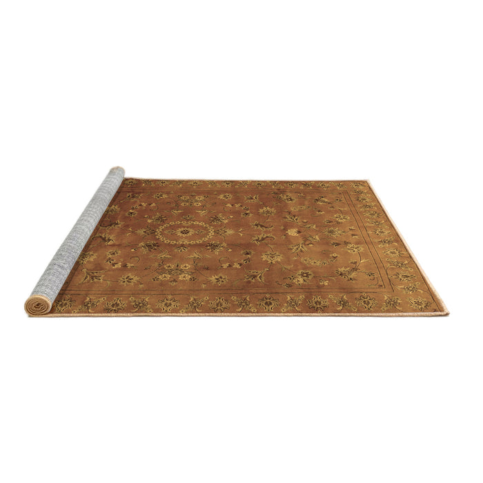 Sideview of Machine Washable Persian Brown Traditional Rug, wshtr2186brn