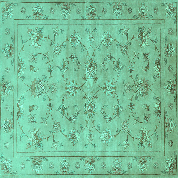 Square Persian Turquoise Traditional Rug, tr2187turq