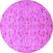 Round Persian Purple Traditional Rug, tr2187pur