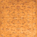 Round Machine Washable Persian Orange Traditional Area Rugs, wshtr2187org