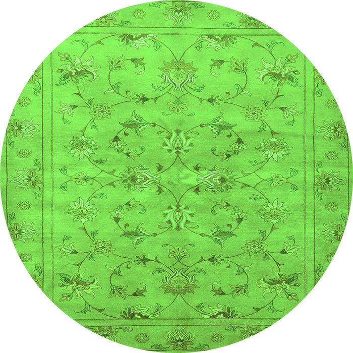 Square Persian Green Traditional Rug, tr2187grn