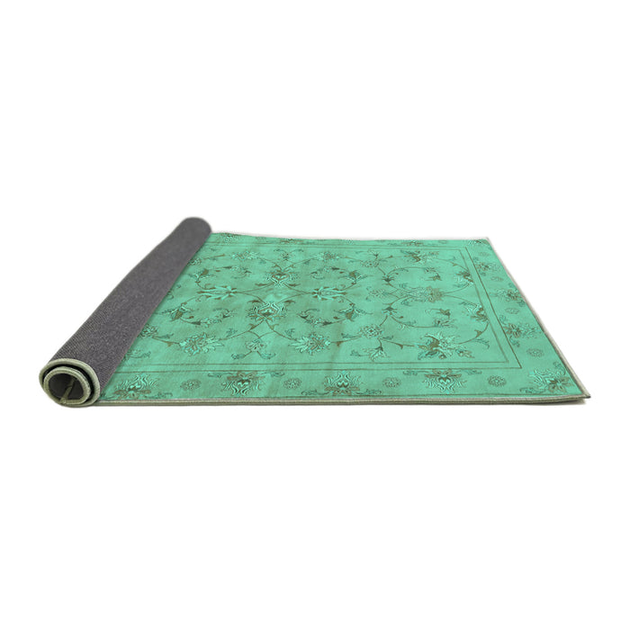 Sideview of Persian Turquoise Traditional Rug, tr2187turq