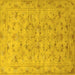 Square Persian Yellow Traditional Rug, tr2187yw
