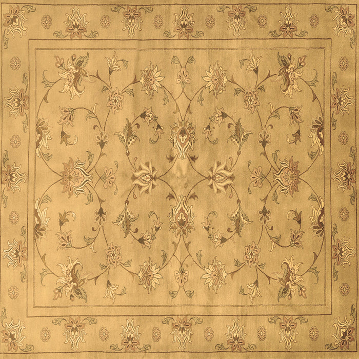 Square Machine Washable Persian Brown Traditional Rug, wshtr2187brn