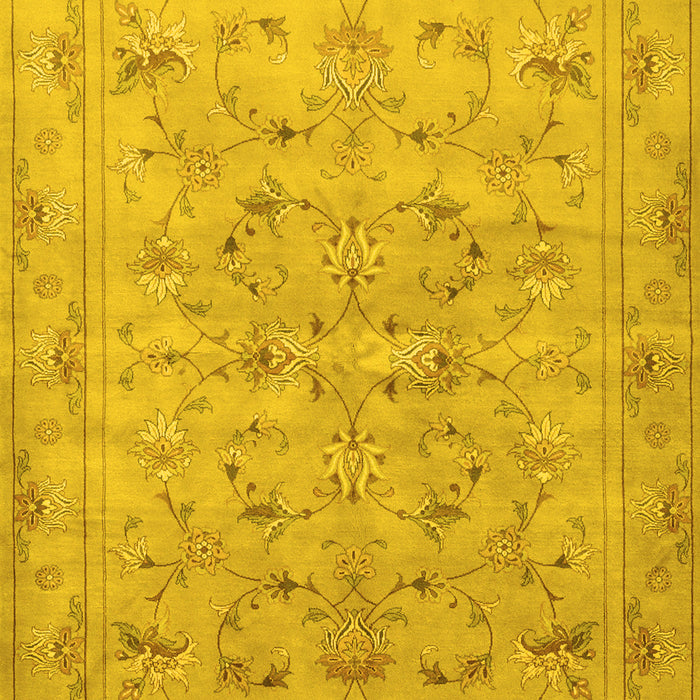 Machine Washable Persian Yellow Traditional Rug, wshtr2187yw