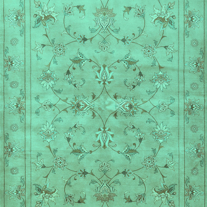 Machine Washable Persian Turquoise Traditional Area Rugs, wshtr2187turq