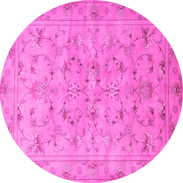 Round Persian Pink Traditional Rug, tr2187pnk